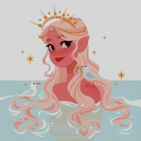 Mermaid Princess with Friends from Above the Water