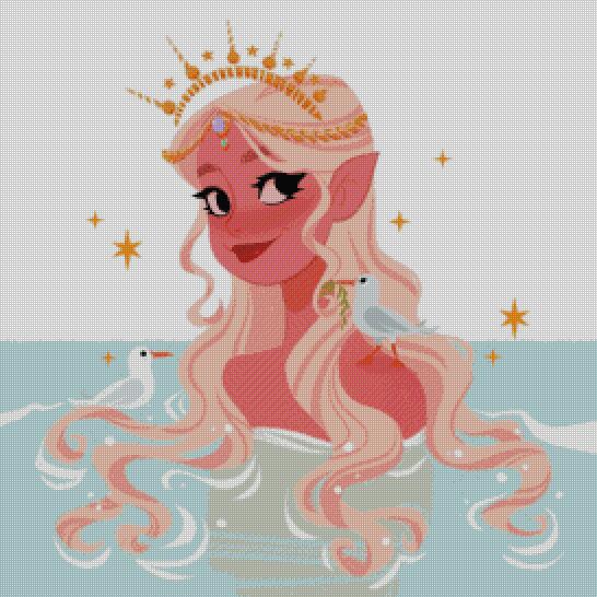 Mermaid Princess with Friends from Above the Water