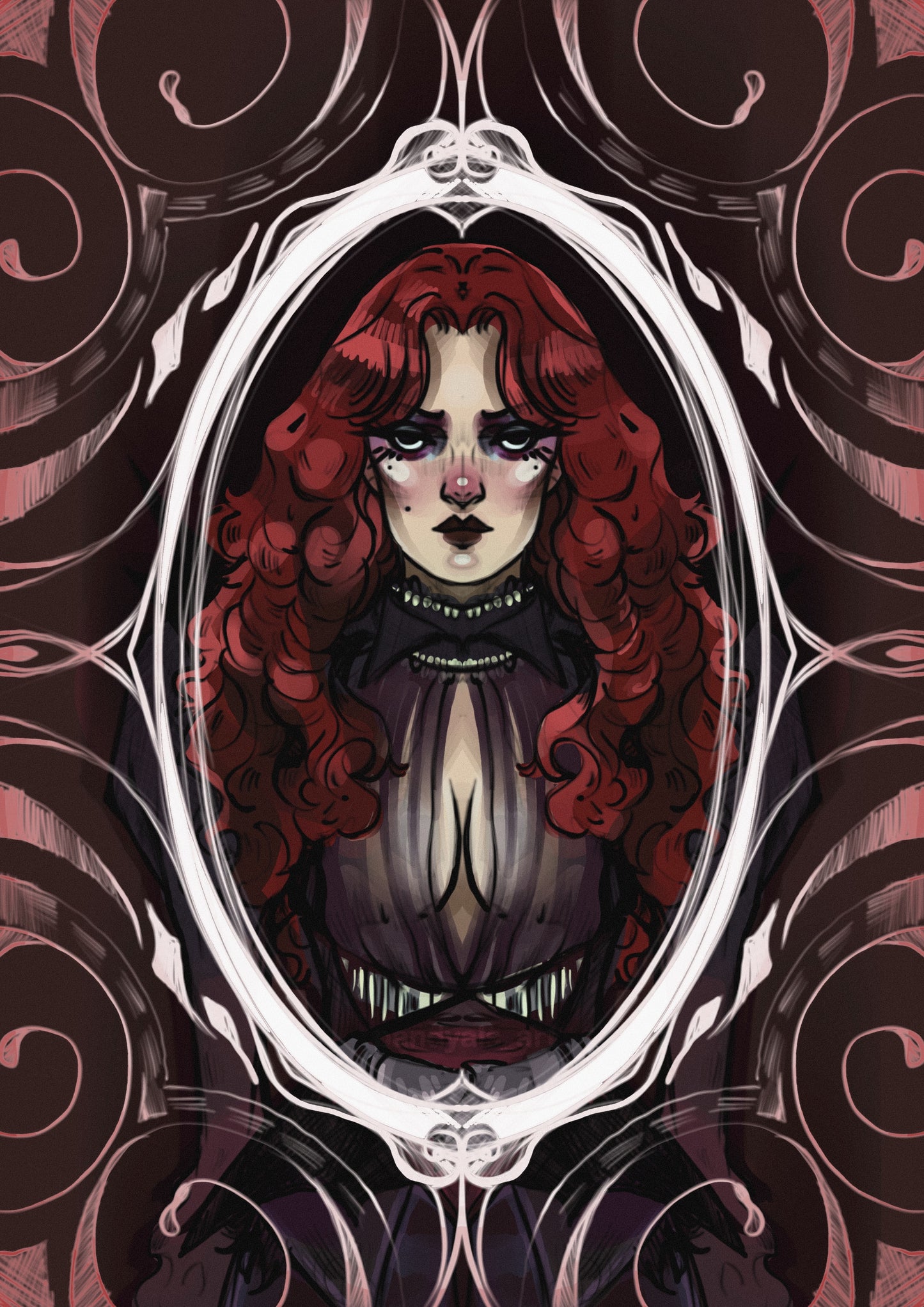 Lady Vampire in the Mirror