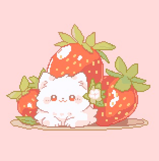 Chat Fraise (Hand Charted Kit)
