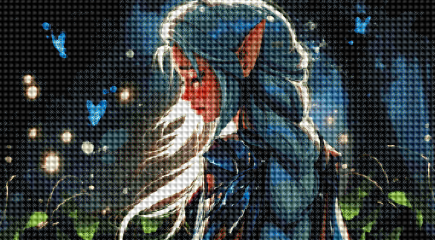 Girl with Blue Butterflies