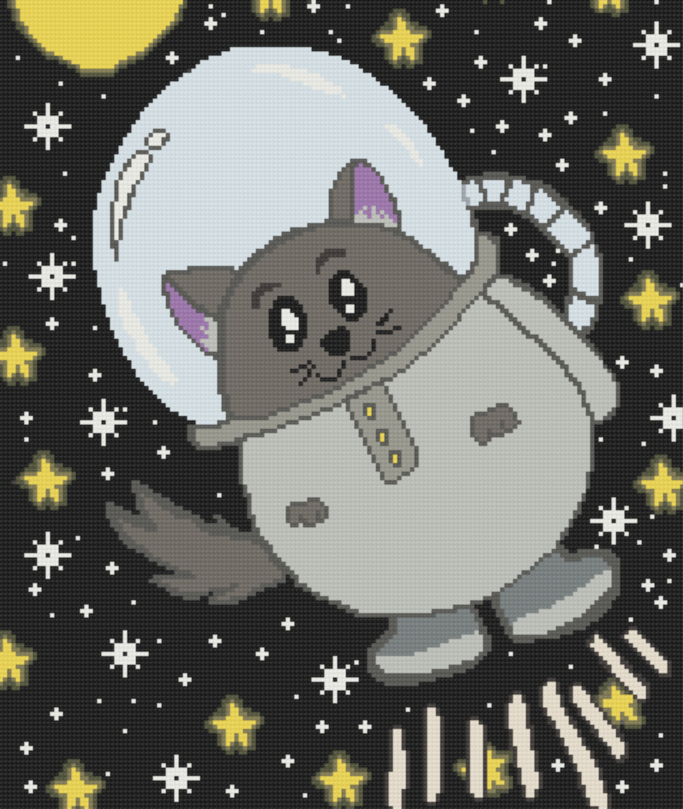 Mr. Chinchi the Chinchilla Astronaut (Hand-Charted Kit)