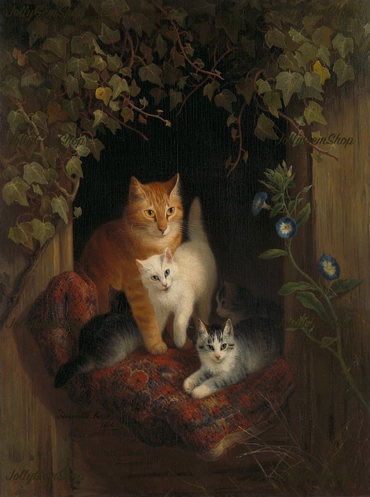 Cat with Kittens (1844)